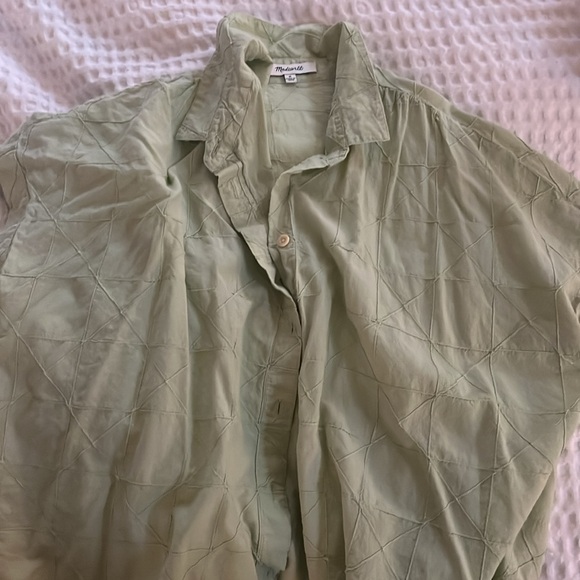 Madewell Hilltop Shirt Geo Texture Button Down Blouse - Picture 3 of 4